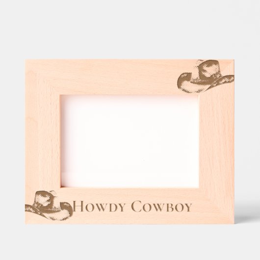 ハウディカウボーイウェスタンハット レーザー彫刻フレーム (正面)