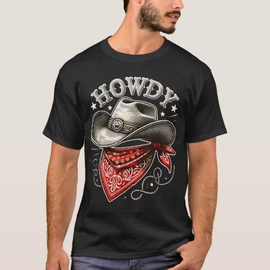 ハウディカウボーイハットウェスタン Tシャツ (正面)