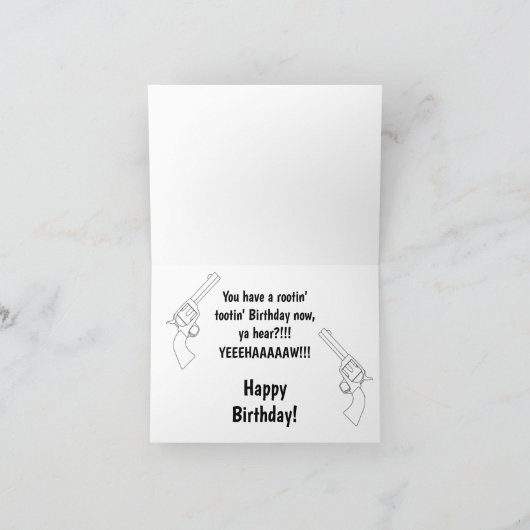 ハウディカウボーイユーモアウエスタン誕生日カード シーズンカード (内部)