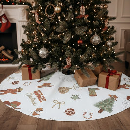 ハウディクリスマスウエスタンカウボーイ ブラッシュドポリエステルツリースカート