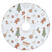 ハウディクリスマスウエスタンカウボーイ ブラッシュドポリエステルツリースカート (正面)