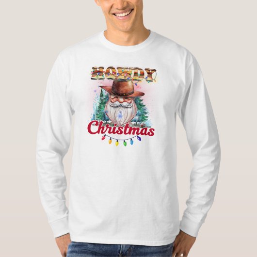 ハウディクリスマスカウボーイサンタ Tシャツ (正面)