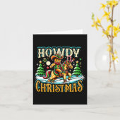 ハウディクリスマスジンジャーブレッドマンカウボーイライドホース カード (黄色い花)