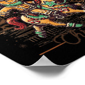 ハウディクリスマスジンジャーブレッドマンカウボーイライドホース ポスター (角)