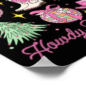 ハウディクリスマスピンクコケットボウクリスマスツリーウェスター ポスター (角)