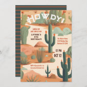 ハウディサウスウエストサドルアップボーイズ誕生日 招待状 (正面/裏面)