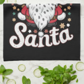 ハウディサンタウェスタンカウボーイロデオクリスマスプレゼント キッチンタオル (折り畳み)