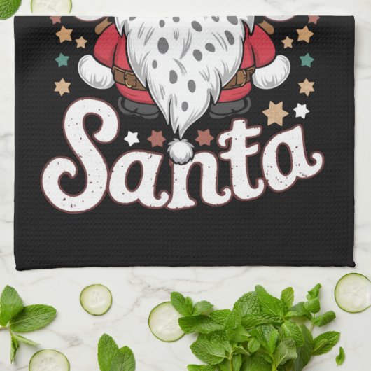 ハウディサンタウェスタンカウボーイロデオクリスマスプレゼント キッチンタオル (折り畳み)