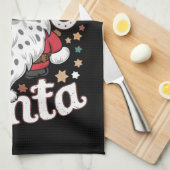 ハウディサンタウェスタンカウボーイロデオクリスマスプレゼント キッチンタオル (四つ折り)