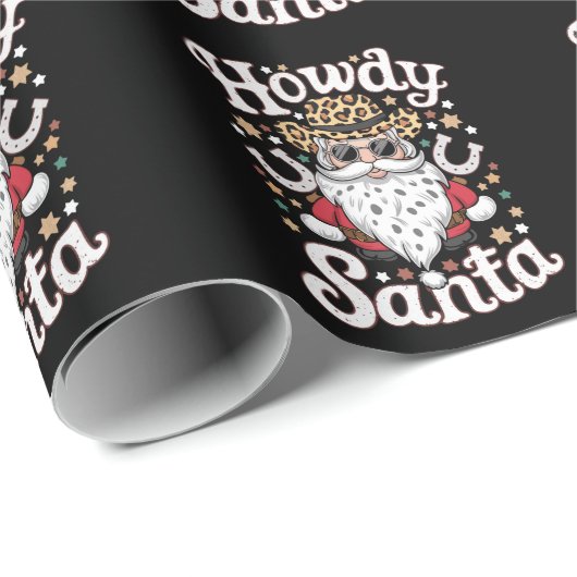 ハウディサンタウェスタンカウボーイロデオクリスマスプレゼント ラッピングペーパー (ロールコーナー)