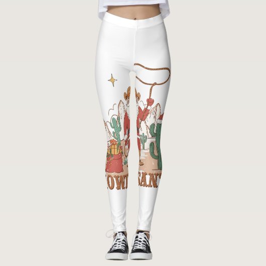 ハウディサンタクロースカウボーイウェスタンクリスマスpjパハ レギンス (正面)