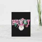 ハウディサンタクロースピンクのクリスマスカントリーカウボーイサ カード (正面)