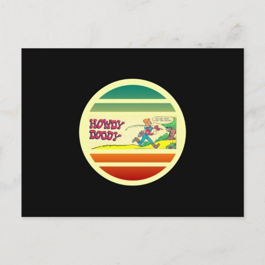 ハウディドゥーディ魚釣りレトロ漫画ブック ポストカード (正面)