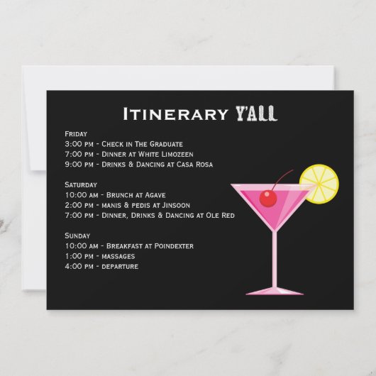 ハウディナッシュビルウィークエンドバチェロレッテ招待状 招待状 (裏面)