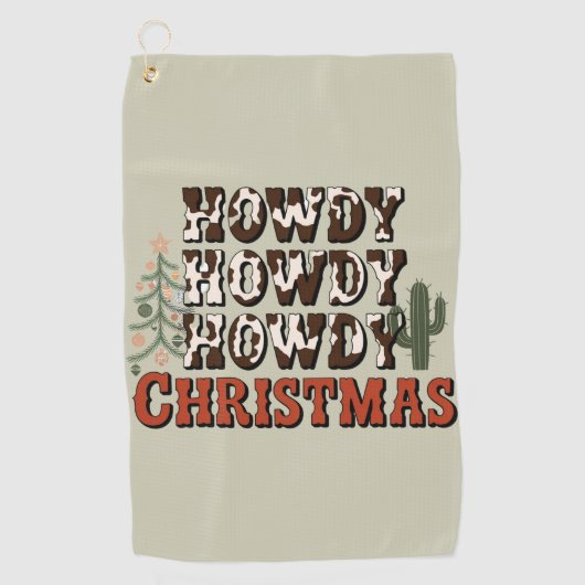 ハウディハウディクリスマスファミリークリスマスパーティーギフト ゴルフタオル (正面)