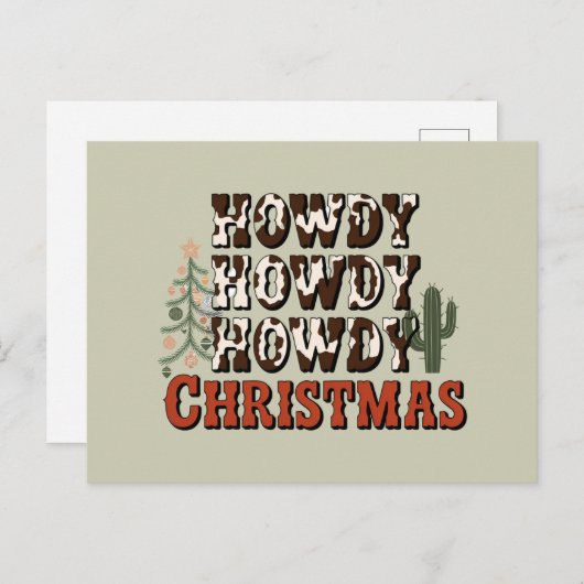 ハウディハウディクリスマスファミリークリスマスパーティーギフト シーズンポストカード (正面/裏面)