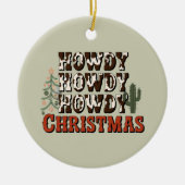 ハウディハウディクリスマスファミリークリスマスパーティーギフト セラミックオーナメント (正面)