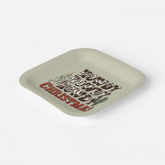 ハウディハウディクリスマスファミリークリスマスパーティーギフト ペーパープレート (傾斜あり)