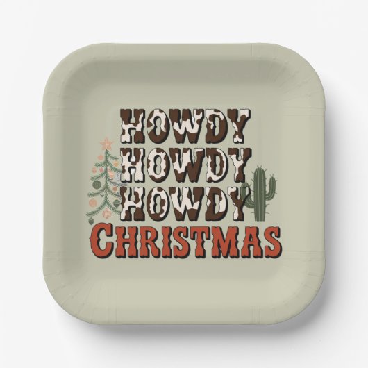 ハウディハウディクリスマスファミリークリスマスパーティーギフト ペーパープレート (正面)