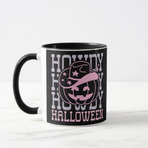 ハウディハロウィーンパンプキンカウボーイハットブラックハロウィン マグカップ