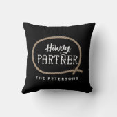 ハウディパーソナライズされたパートナーロープカウボーイ クッション (裏面)