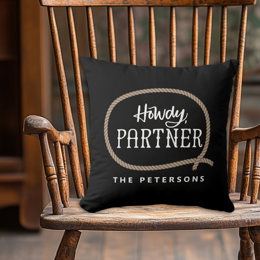 ハウディパーソナライズされたパートナーロープカウボーイ クッション