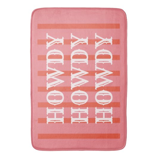 ハウディピンクストライプのカラフルおもしろい バスマット (正面縦)