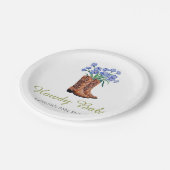 ハウディベビーブルーボンネットカウボーイベビーシャワー ペーパープレート (アングル)