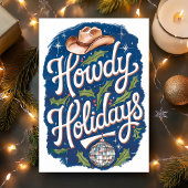 ハウディホリデーズカウボーイディスコボールクリスマス シーズンカード