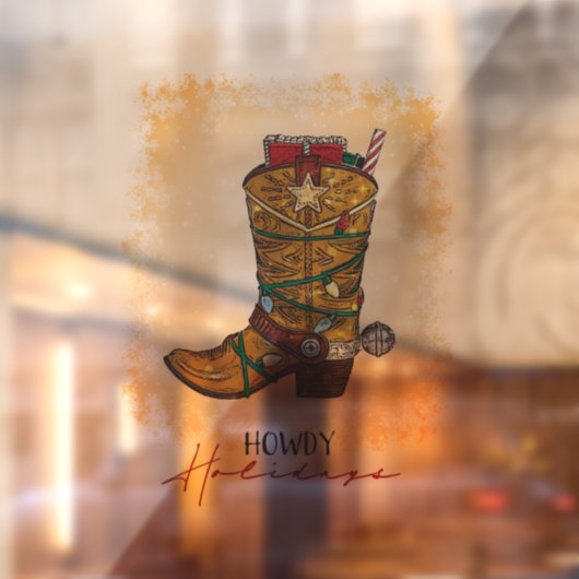 ハウディホリデーズクリスマスライトカウボーイブーツ ウィンドウサイン (シート2)