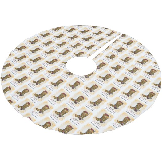 ハウディホリデーズクリスマスライトカウボーイブーツ ブラッシュドポリエステルツリースカート (アングル)