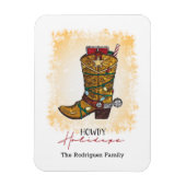 ハウディホリデーズクリスマスライトカウボーイブーツ マグネット (縦)