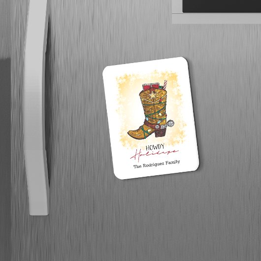 ハウディホリデーズクリスマスライトカウボーイブーツ マグネット