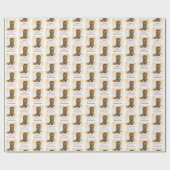 ハウディホリデーズクリスマスライトカウボーイブーツ ラッピングペーパー (フラット)