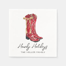 ハウディホリデーズ女性のカーボーイ スタンダードカクテルナプキン