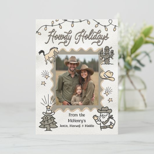 ハウディホリデーフォトウェスタン手描き投げ縄フレーム シーズンカード (スタンド正面)