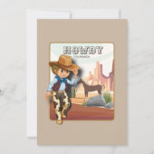 ハウディホーウィーズの最初の誕生日アニマルプリントの招待 招待状 (正面)