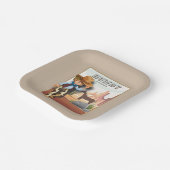 ハウディホーウィーズの最初の誕生日アニマルプリント ペーパープレート (傾斜あり)