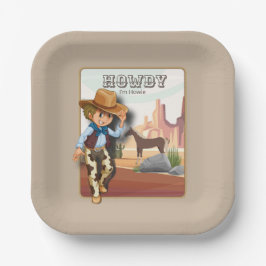 ハウディホーウィーズの最初の誕生日アニマルプリント ペーパープレート