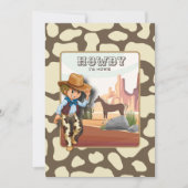 ハウディホーウィーズの最初の誕生日アニマルプリント 招待状 (正面)