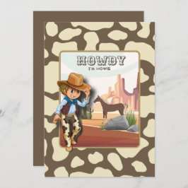 ハウディホーウィーズの最初の誕生日アニマルプリント 招待状