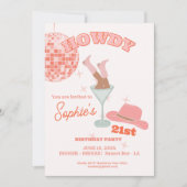 ハウディマルティーニ21歳の誕生日女性のカーボーイ 招待状 (正面)