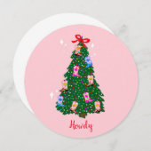 ハウディモダン女性のカーボーイウェスタンブーツクリスマスカード (正面/裏面)