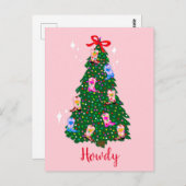 ハウディモダン女性のカーボーイウェスタンブーツクリスマス ポストカード (正面/裏面)