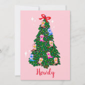 ハウディモダン女性のカーボーイウェスタンブーツクリスマス 招待状 (正面)