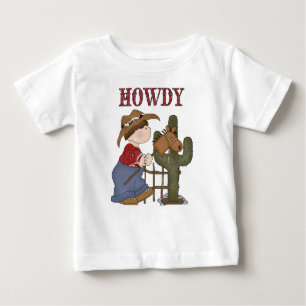 ハウディリルのカウボーイスティック馬背Tシャツ ベビーTシャツ