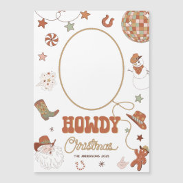 ハウディレトロウェスタン写真クリスマス磁気カード