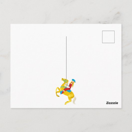 ハウディレトロウェスタン女性のカーボーイハガキ ポストカード (裏面)