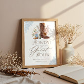 ハウディワイルドウェスタン男の赤ちゃんシャワーゲストブックサイン ポスター