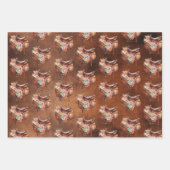 ハウディ女性のカーボーイウエスタンホースフローラサドル ラッピングペーパーシート (正面3)